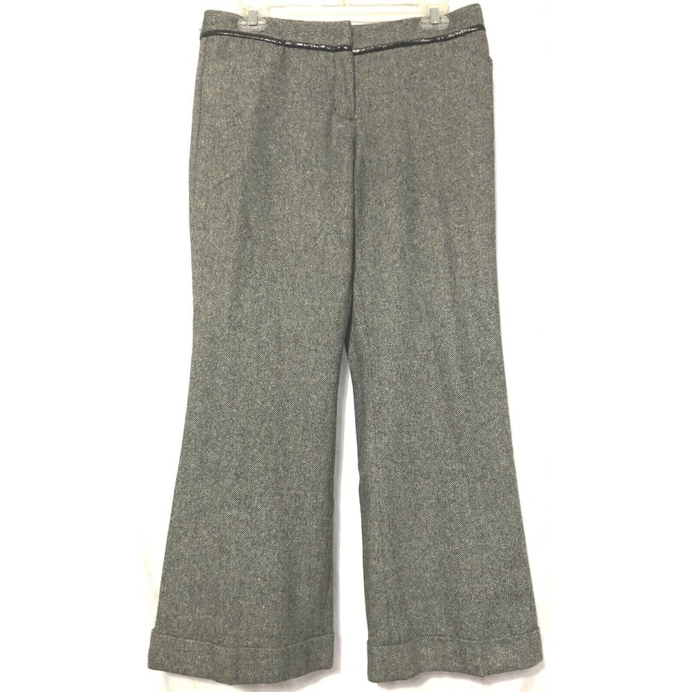 Express Design Studio Womens Brown Herringbone Wool Blend Lined Pants Size 6
